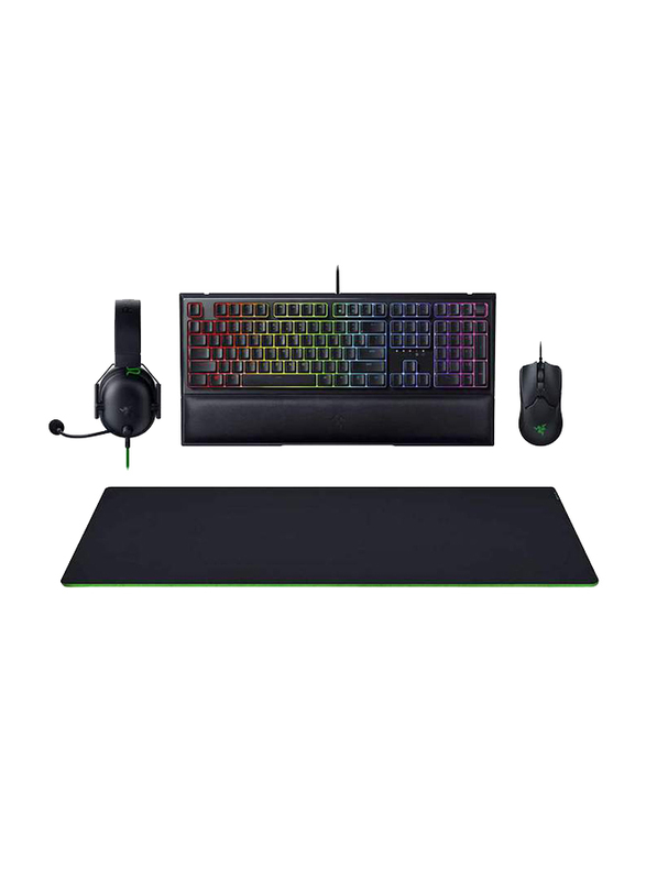 Razer All-Star Keyboard + Mouse + Pad + Blackshark V2 X Headset Gaming Bundle, Black