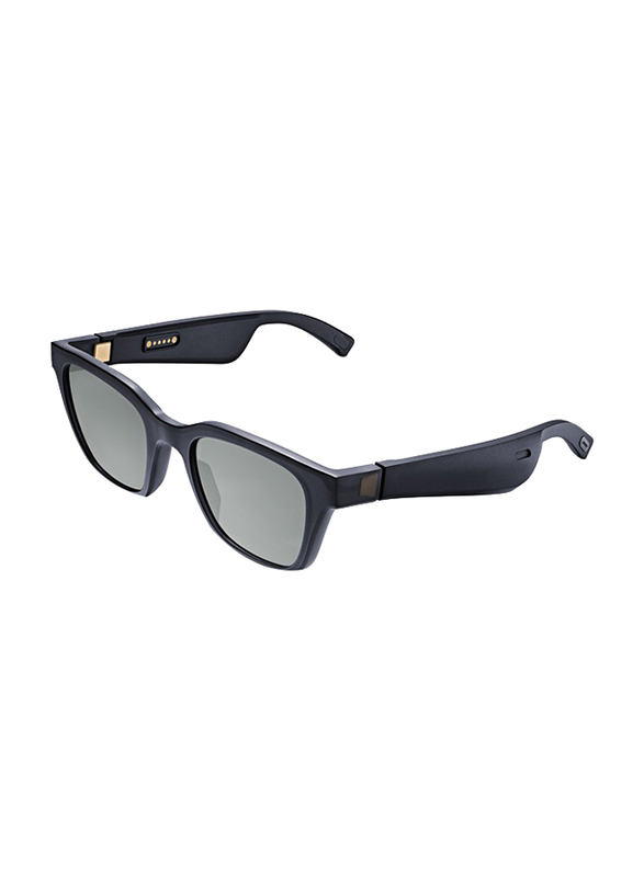 

Bose Polarized Full-Rim Rectangle Black Sunglasses for Men with Alto Audio, Black Lens, Small/Medium