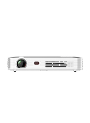Merlin 3D Pocket Beam Pro DLP Wireless Portable Projector, 2000 Lumens, Wireless Mirroring, White