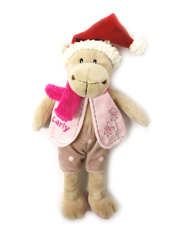 

Caravaan Carly Dressed Camel Plush Toy with Santa Hat, 28cm, Beige/Pink, Ages 3+