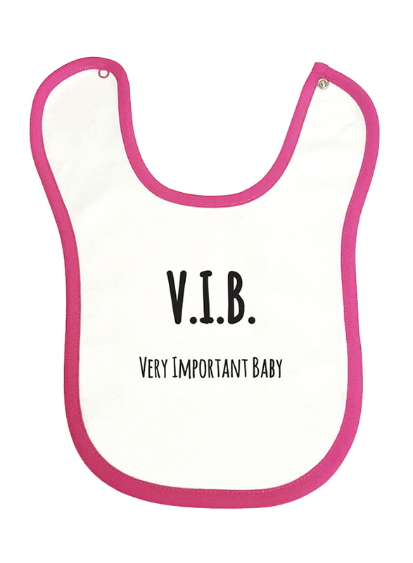 

Cheeky Micky V.I.B. Very Important Baby Printed Bib for Girls, White