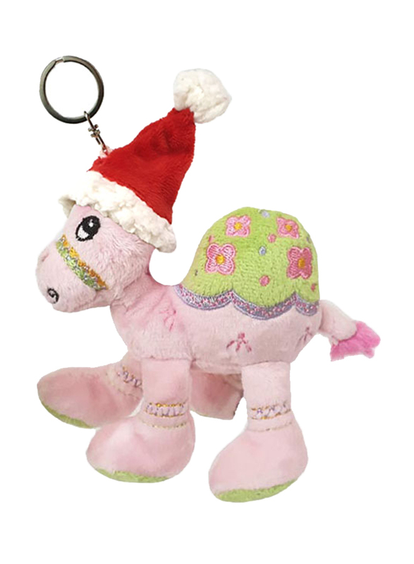 

Caravaan Super Soft Camel Keyring Plush Toy with Santa hat, 12cm, Light Pink, Ages 3+