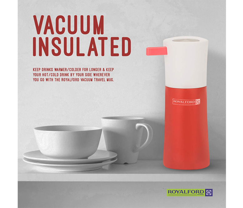 RoyalFord 350ml Stainless Steel Vacuum Bottle, RFU9036, Red
