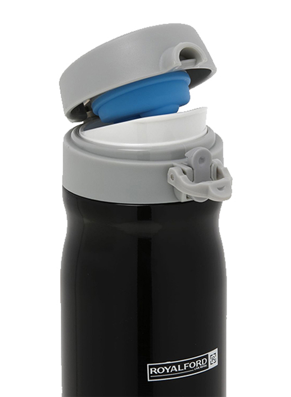 RoyalFord 500ml Double Wall Stainless Steel Vacuum Bottle, RFU9094, Black