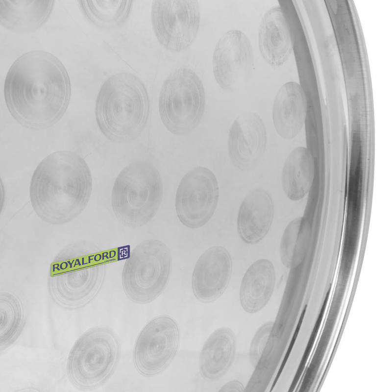 Royalford 12.4cm Swirl Pattern Stainless Steel Serving Platter, RF7454, Silver