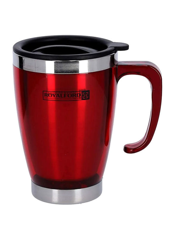 

RoyalFord 400ml Stainless Steel Travel Mug, RF5129RD, Red/Black/Silver