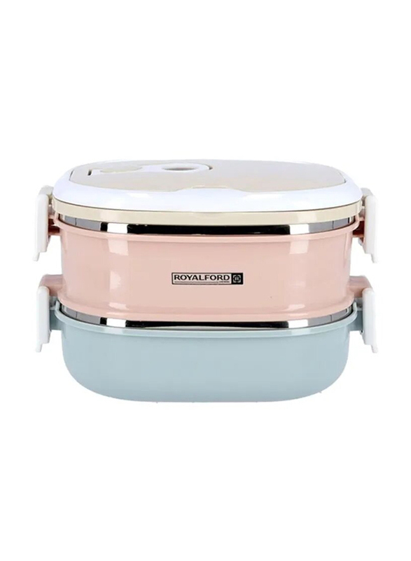 RoyalFord Two Layer Rectangle Lunch Box, 1800ml, Multicolour