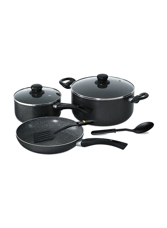 

RoyalFord 7-Pieces Marble Coated Aluminum Cookware Set, RF8948, Black