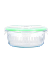 RoyalFord High Borosilicate Glass Food Container, 620ml, Clear/Green