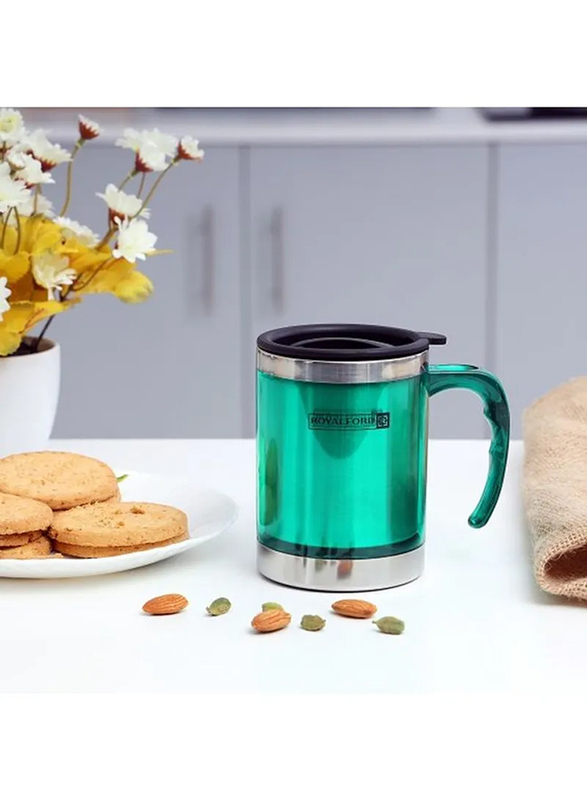 RoyalFord 290ml Stainless Steel Travel Mug, RF5131GR, Green/Black