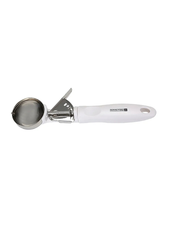 RoyalFord Mixed Ice Cream Scoop with Handle, White