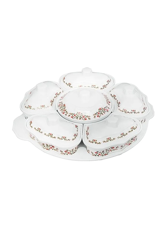 

RoyalFord 14-Piece Melamine Rotating Round Serving Tray, RF9993, White