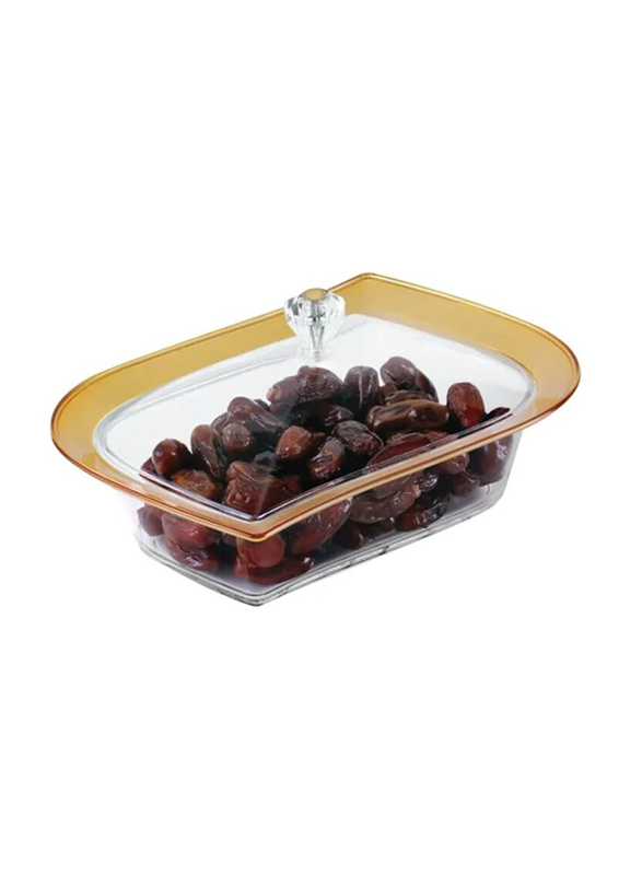 

RoyalFord 25cm Acrylic Candy Bowl with Lid, RF8344, Clear/Gold