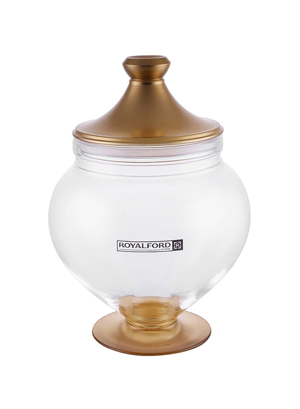 

RoyalFord Acrylic Candy Storage Jar, 17 x 24cm, Gold/Clear