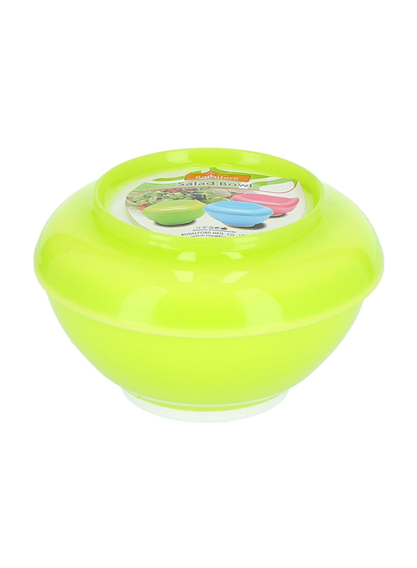 Royalford 320ml Plastic Salad Bowl with Lid, RF6965, Green