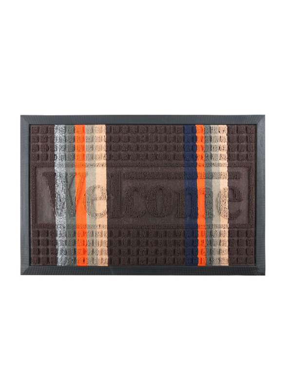 RoyalFord Rectangular Door Mat, 40x60 cm, Brown/Orange/Blue