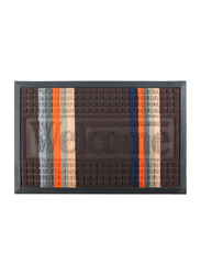 RoyalFord Rectangular Door Mat, 40x60 cm, Brown/Orange/Blue