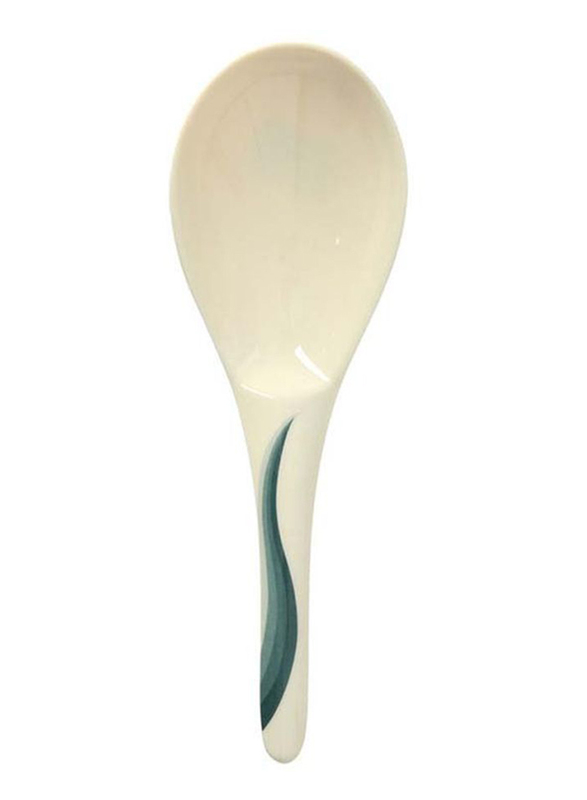 

RoyalFord 8.5-inch Melamine Super Rays Rice Spoon, RF8035, White/Green