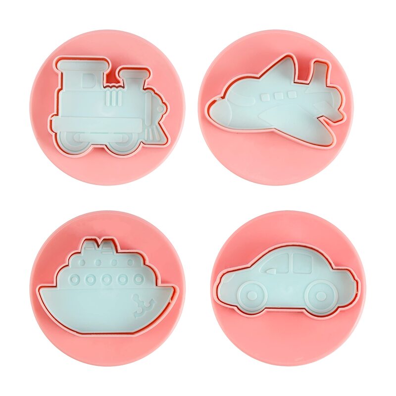 

Royalford 4-Piece Toy Shaped Cookie Cutter with Handle, Multicolour