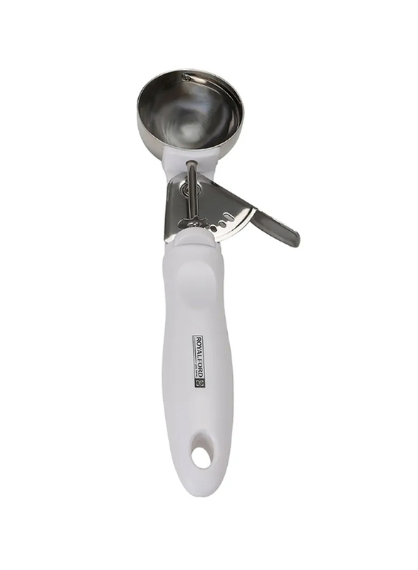 RoyalFord Mixed Ice Cream Scoop with Handle, White