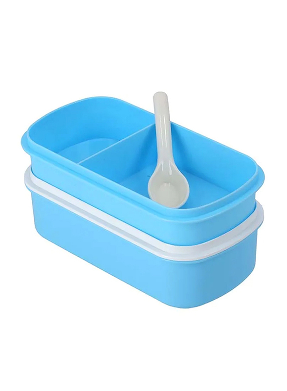 RoyalFord AirTight Lunch Box with 2 Layer, 1.4 Liter, Blue