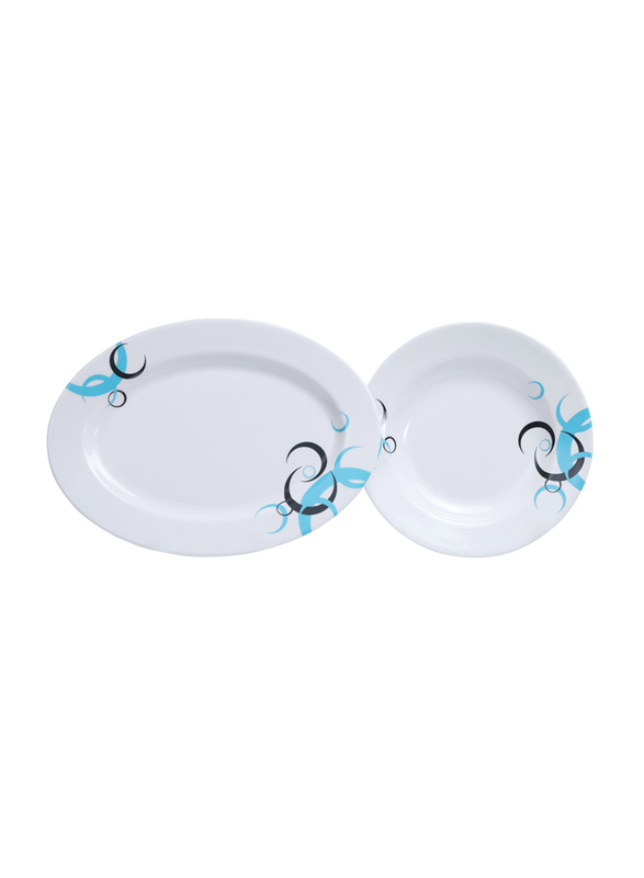 Royalford 27-Piece Melamine Ware Dinnerware Set, RF6722, White