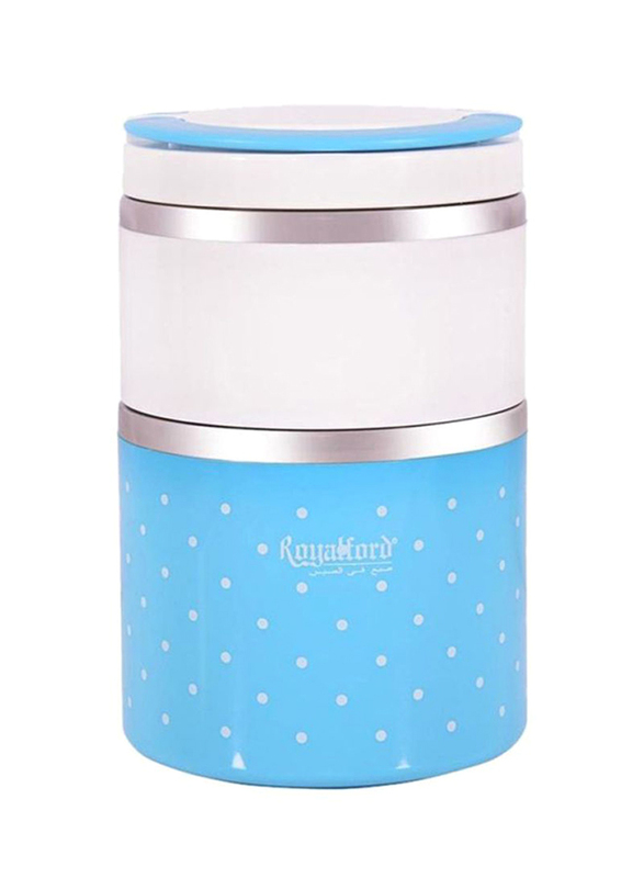 RoyalFord Lumia Double Layer Lunch Box, 930ml, Blue
