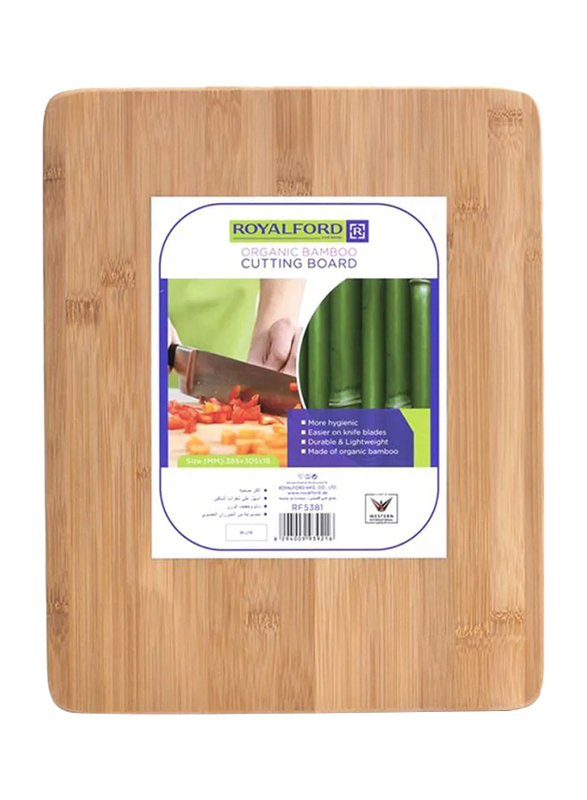RoyalFord 38 x 30 x 1.8cm Wooden Cutting Board, Brown