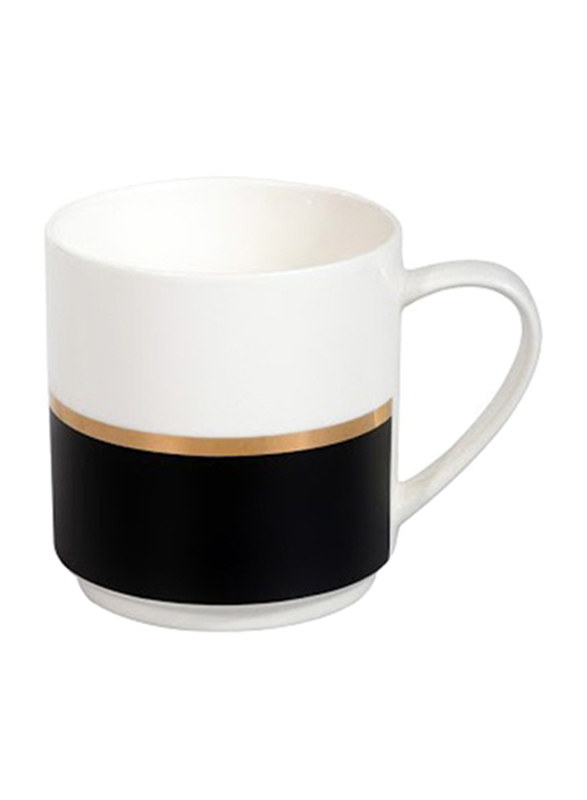 

RoyalFord 12oz New Bone China Mug, RF9369, White/Black