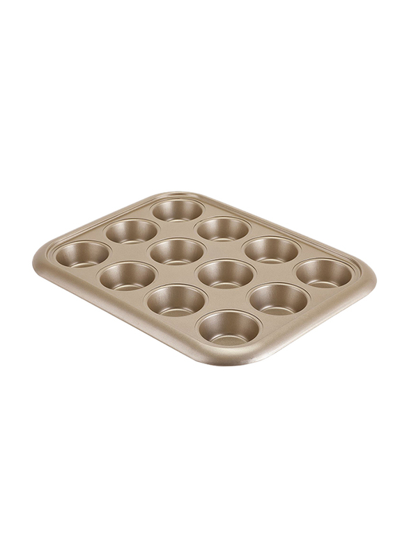 

RoyalFord 12 Cup Non-Stick Muffin Pan, RF8793, 38x29.5x3.5cm, Golden