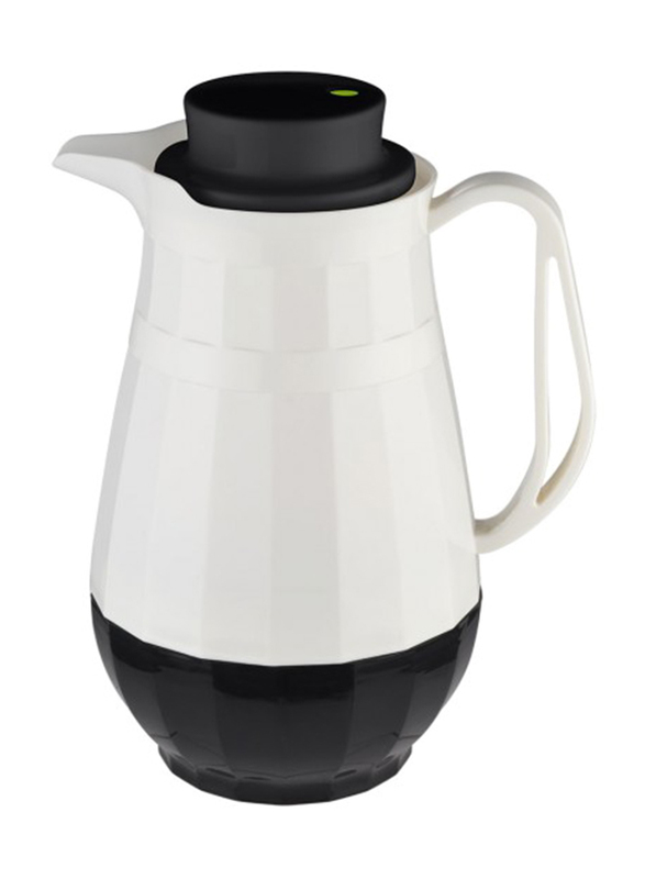 RoyalFord 1.0 Ltr Doublewall Glass Vacuum Flask, RF9673, White