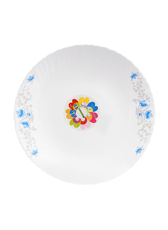 

Royalford 10.5-inch Elegant Floral Design Opal Romantic Dinner Plate, RF5678, White