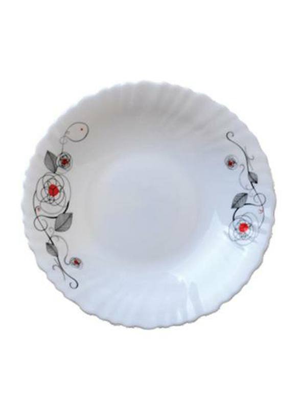 Royalford 9.5-inch Liza Opal Ware Soup Plate, RF6737, White
