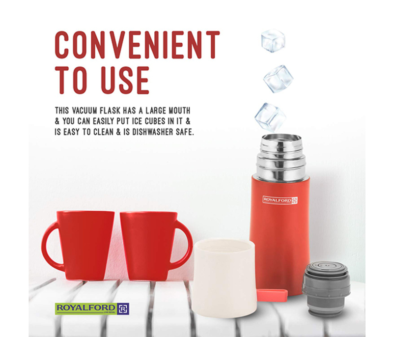 RoyalFord 350ml Stainless Steel Vacuum Bottle, RFU9036, Red