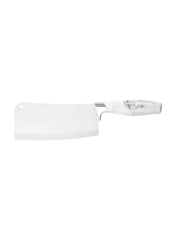 RoyalFord 7-inch Marble Designed Stainless Steel Cleaver Knife, RF9536, White