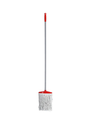 Delcasa Cotton Mop Head With Iron Pole, White/Red