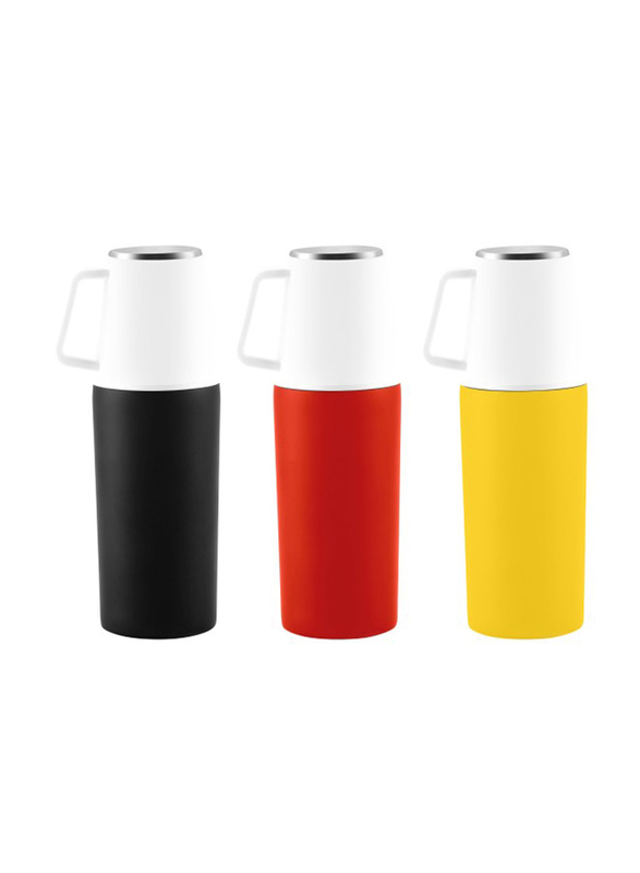 RoyalFord 350ml Stainless Steel Vacuum Bottle, RFU9035, Black/Red/Yellow