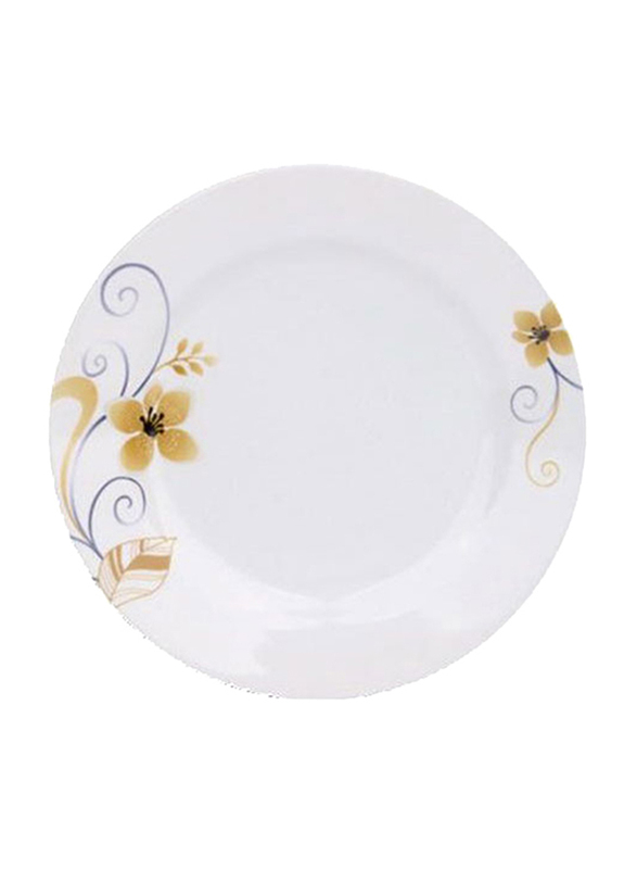 

RoyalFord 10-inch Flower Leaf Printed Melamine Deep Plate, RF6730, White