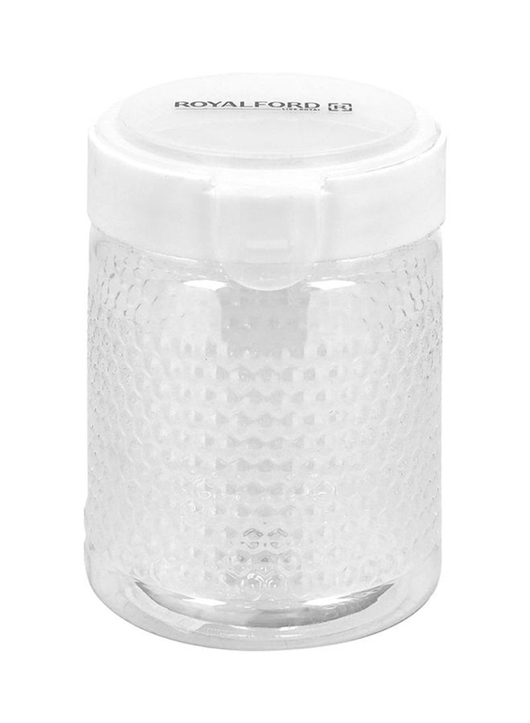 

RoyalFord 1200ml Crystalia Round Canister, Clear/White