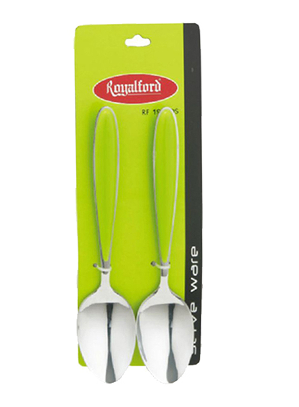RoyalFord 2-Pieces 1.8mm Stainless Steel Table Spoon Set, RF1917-DS, Sliver/Green