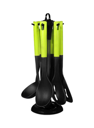 RoyalFord 7-Piece Nylon Kitchen Tool Set, Black/Green