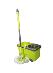 RoyalFord Emphatic Spin Easy Mop and Bucket Set, Green/Grey