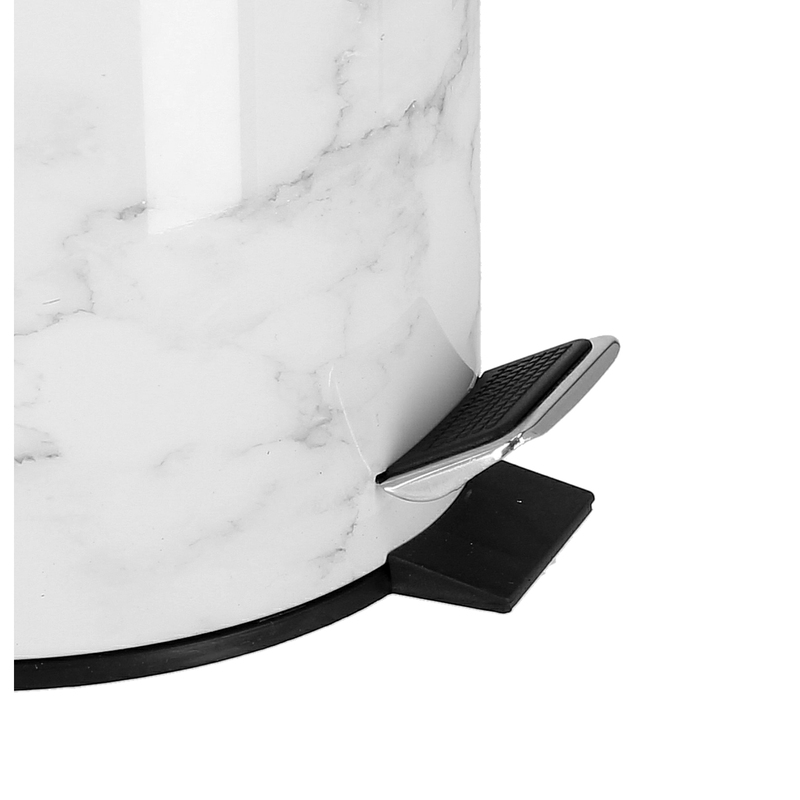RoyalFord Marble Design Plastic Dust Bin, 7 Liters, White