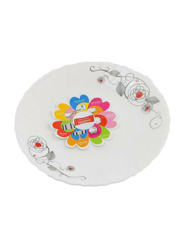 Royalford 7.5-inch Liza Opal Ware Dessert Plate, RF6738, White