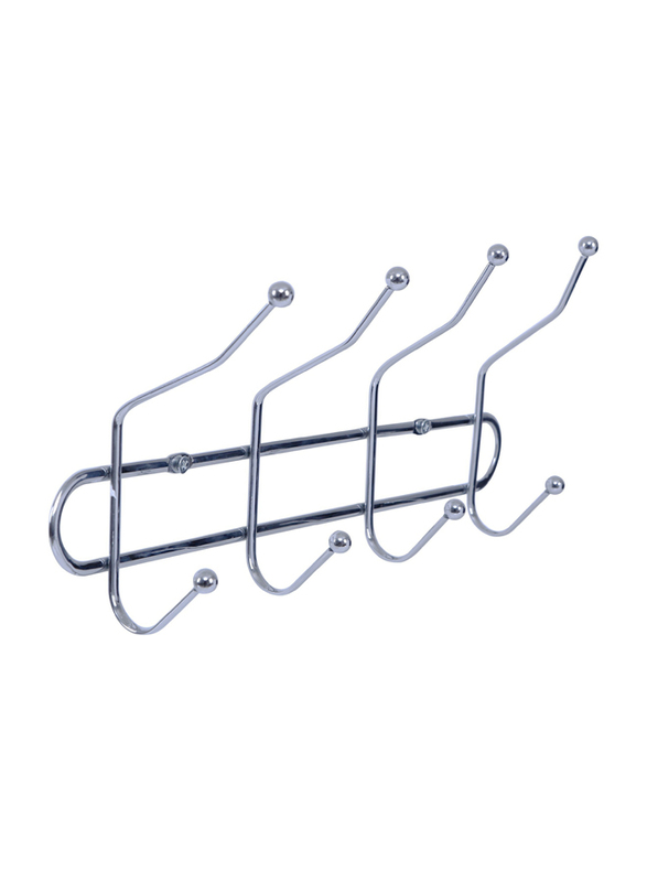 Delcasa 4 Metal Wall Mount Hook, Silver