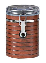 RoyalFord Cherry Wood Acrylic Canister, 1050ml, Brown/Silver