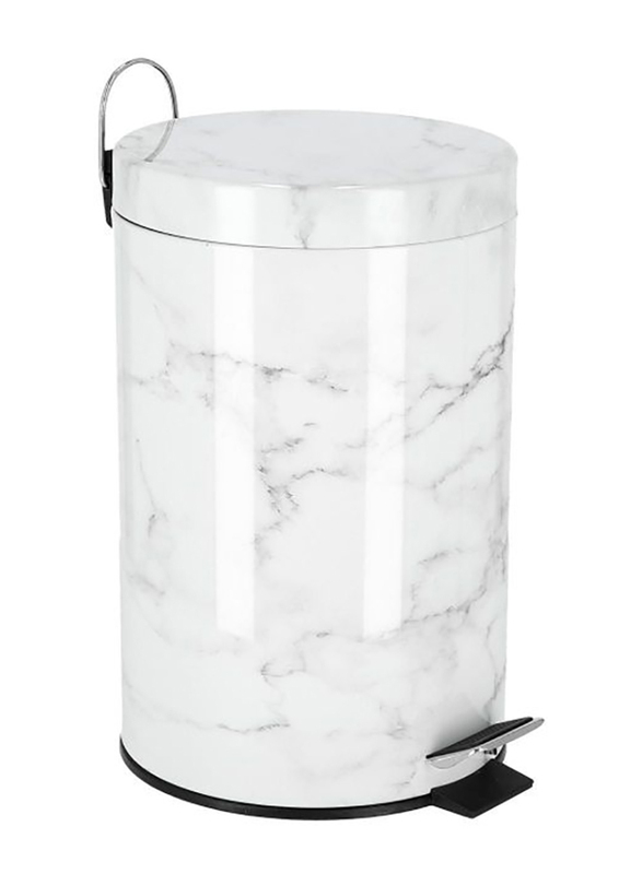 RoyalFord Marble Design Dust Bin, 5 Liters, White