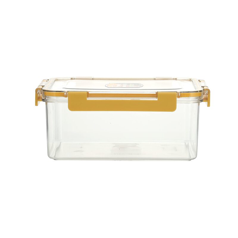 

Royalford Plastic Rectangular Airtight Container with Lid, 550ml, RF11251, Yellow/Clear