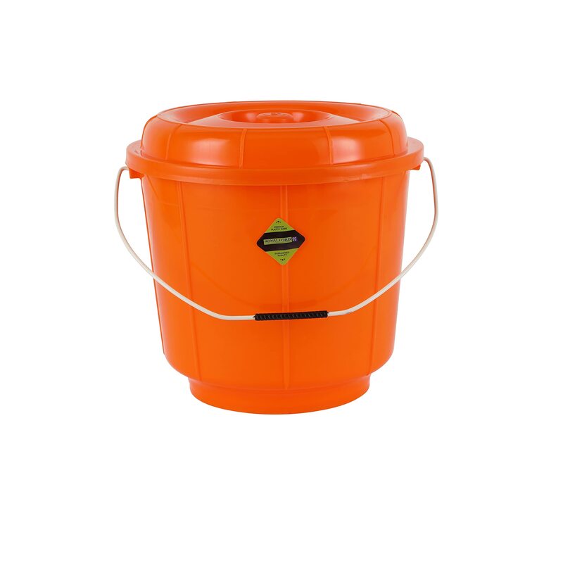 

Royalford Plastic Bucket With lid, RF11719, Orange, 5L