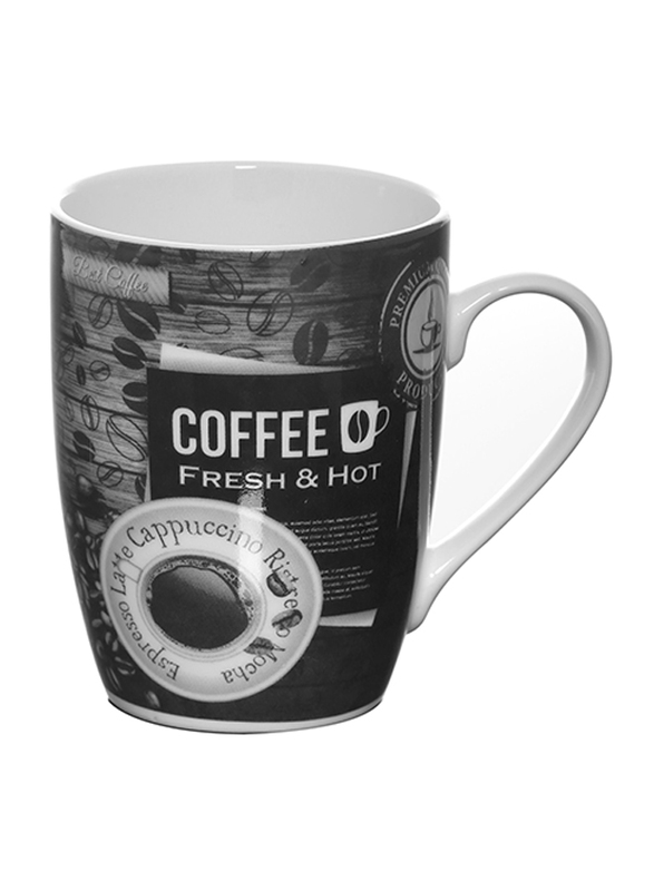 Delcasa 12oz New Bone China Bullet Coffee Mug, DC1437, Black/White